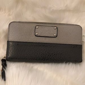 Pre - loved Kate spade gray large leather wallet